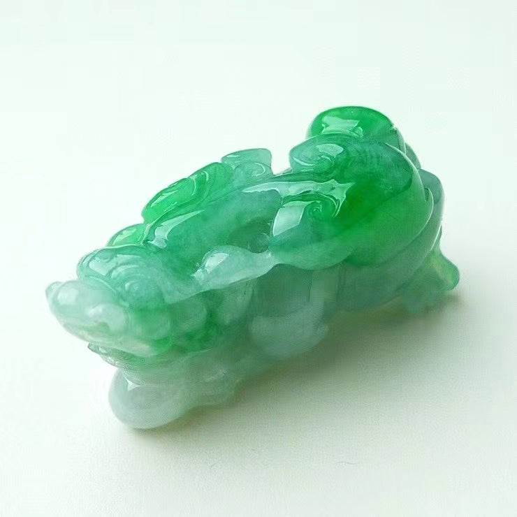 Natural Burmese jade piyao pendant
