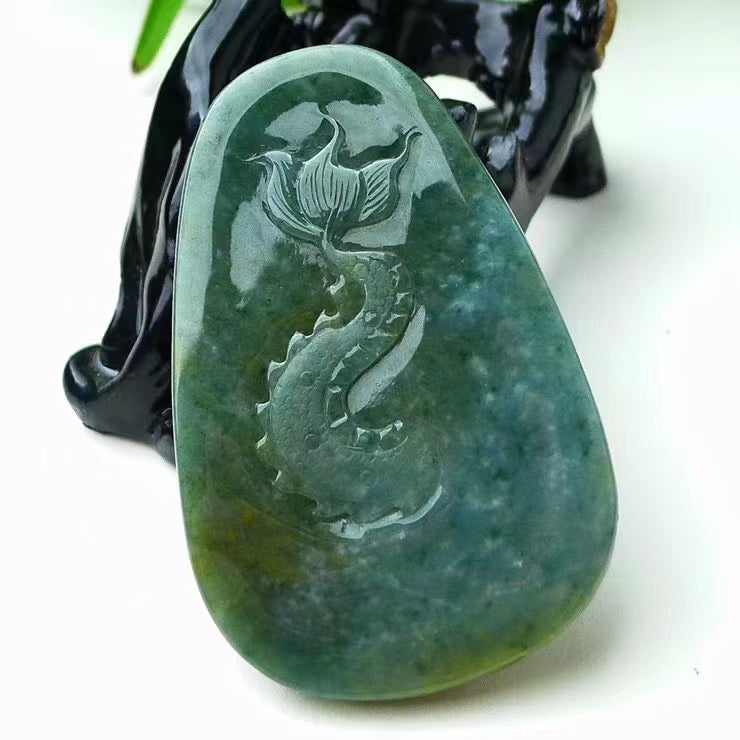 Custom carved jade lucky symbols pendants