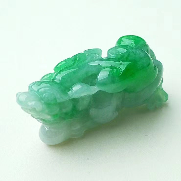 Natural Burmese jade piyao pendant