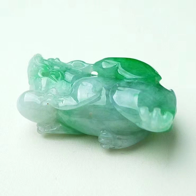 Natural Burmese jade piyao pendant