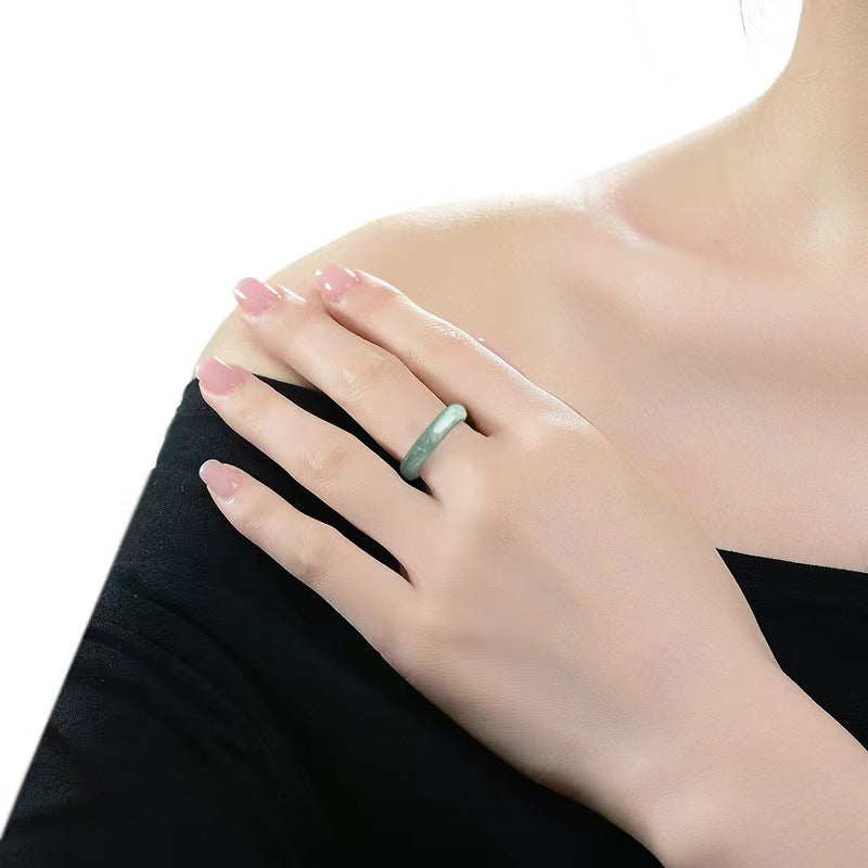 Natural Burmese Jadeite Jade Ring Authentic Grade A