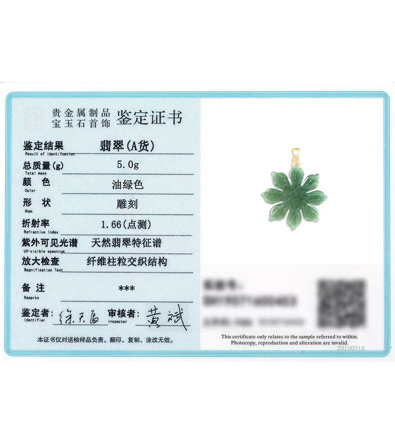 Real Jade Filipino Sun Flower Necklace Green Jade Sunflower Pendants