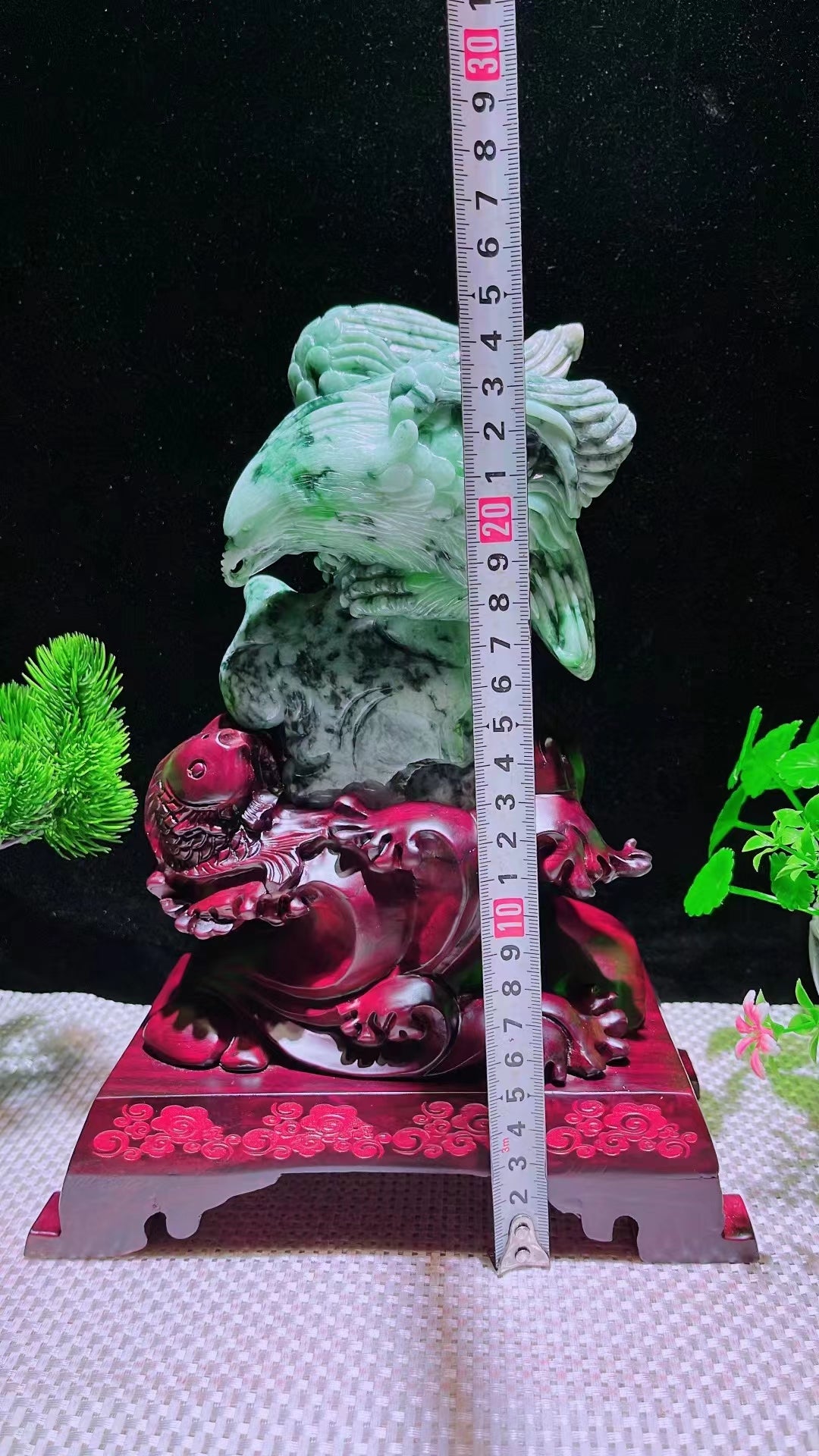 Burmese Jadeite Jade Grade A hand carved eagle statue
