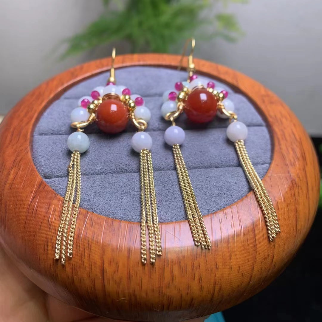 Jade Peking Opera Blues Earrings