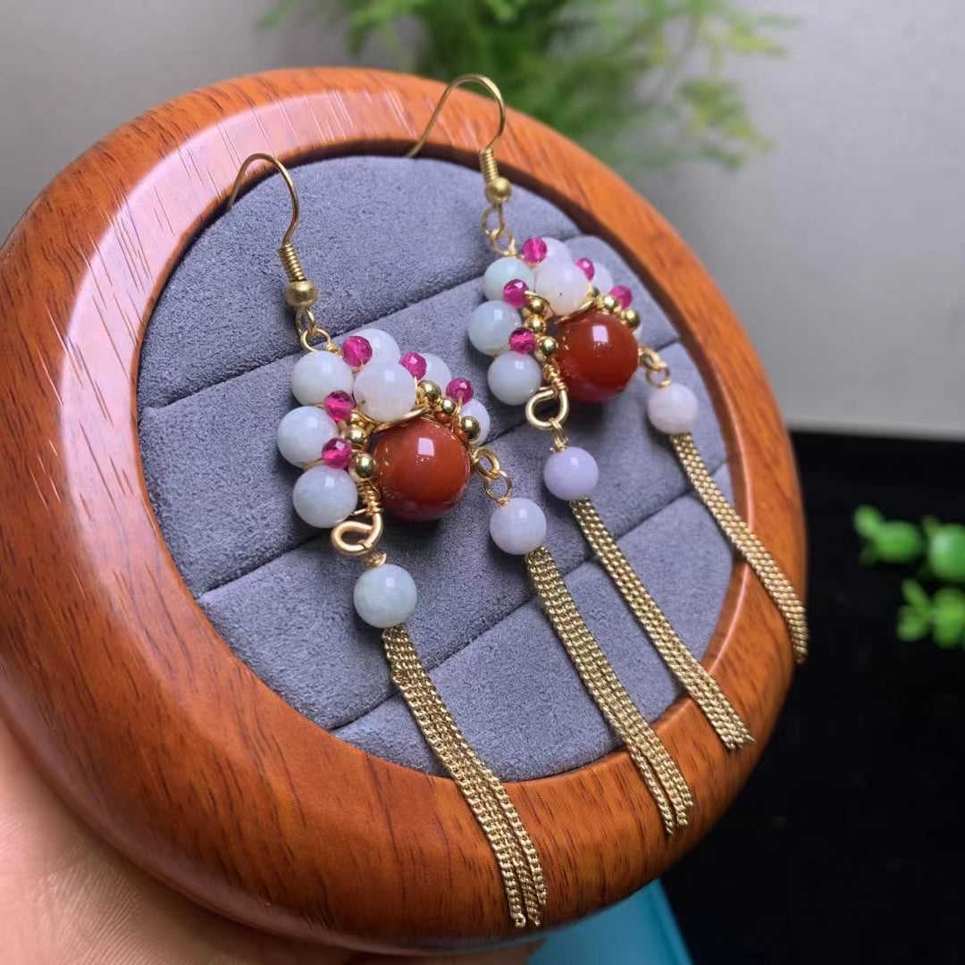 Jade Peking Opera Blues Earrings