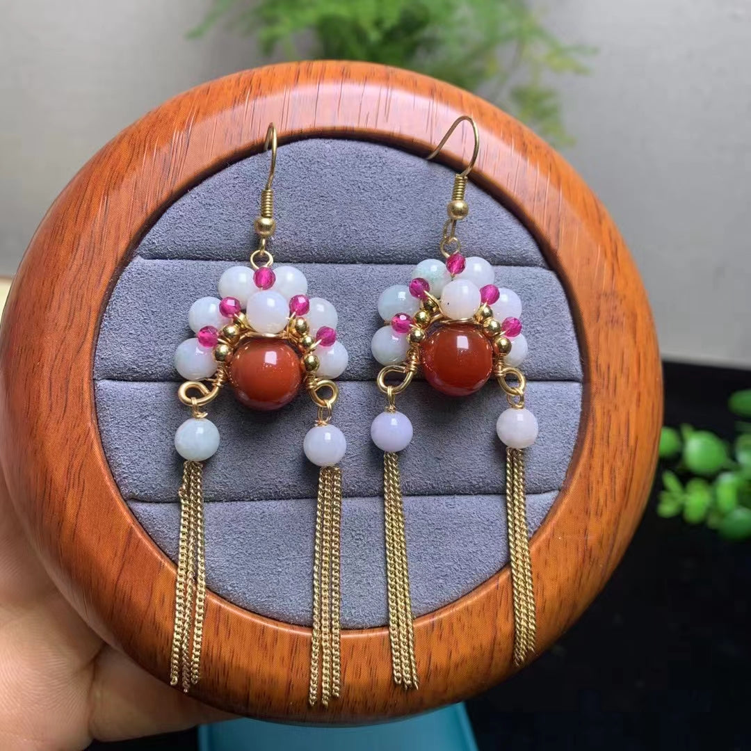 Jade Peking Opera Blues Earrings