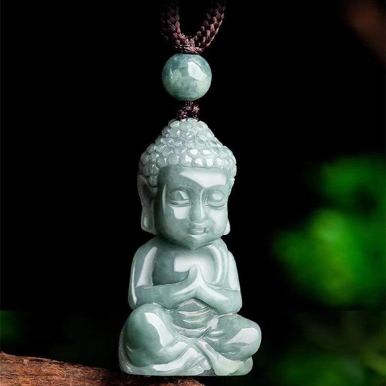 Burmese jade carving baby Buddha pendants