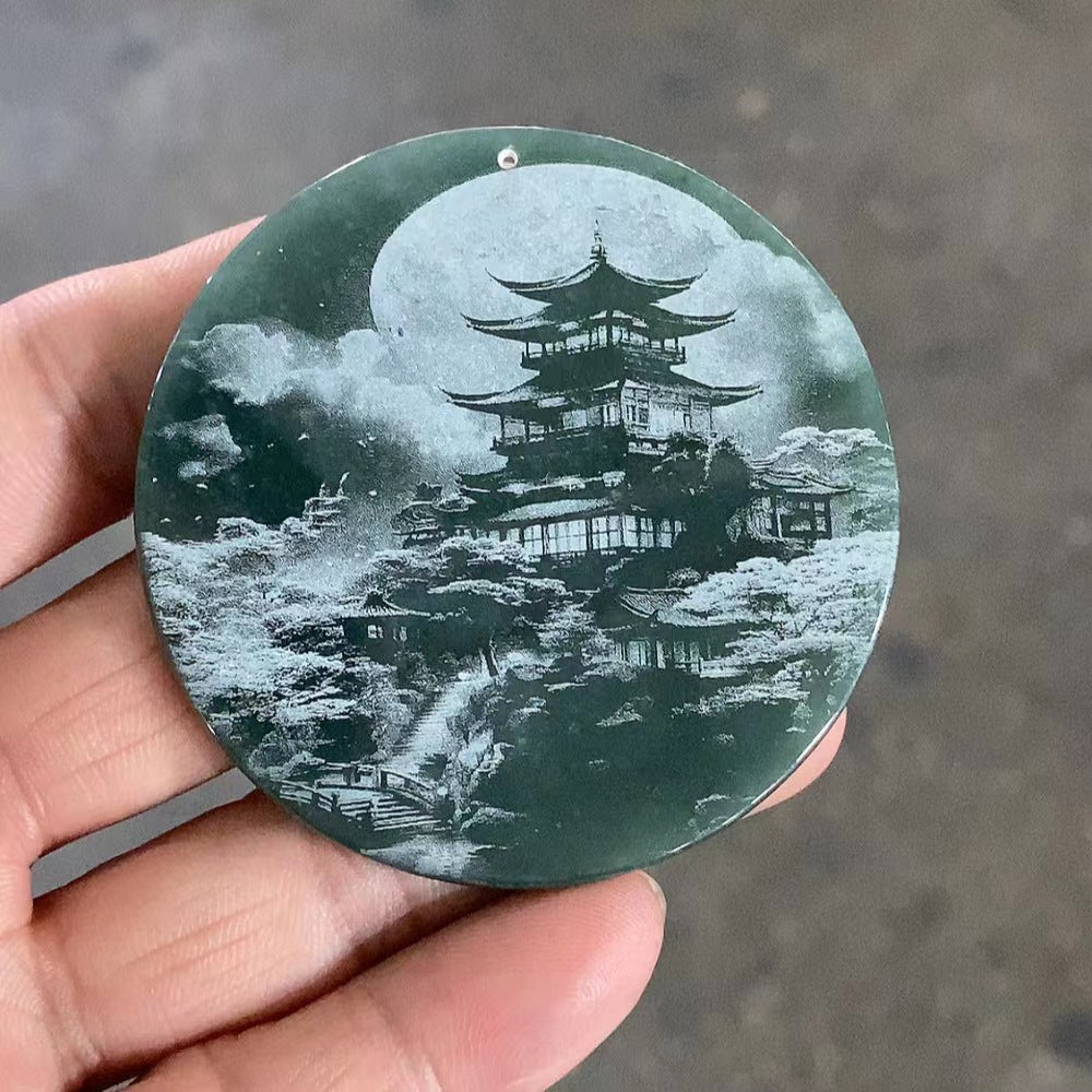 Custom laser engraving jade dragon tiger fox pendants