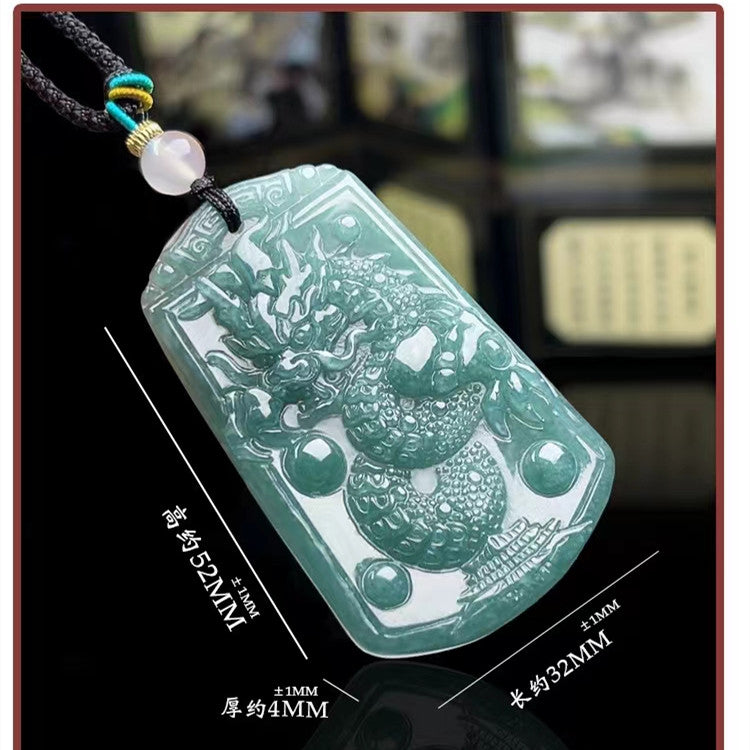 Large Size Jadeite Real Jade Dragon Pendants