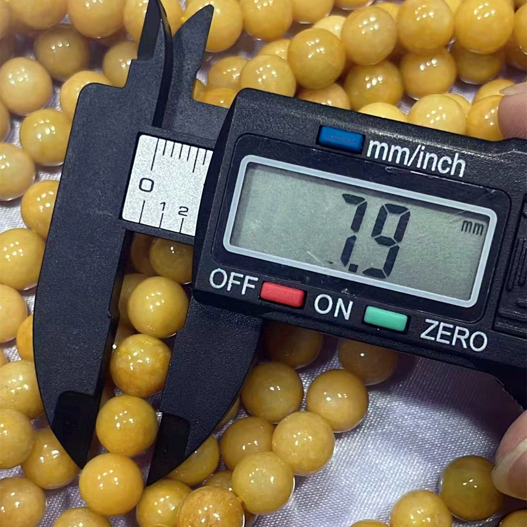 Wholesale 8mm Yellow Burmese Jade Necklace