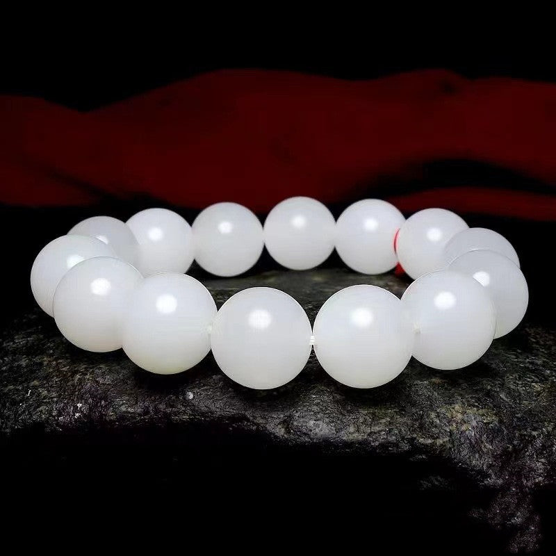 Wholesale 8mm-18mm Certified Natural White Hetian Nephrite Jade Bracelets