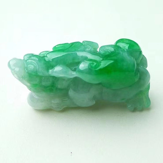 Natural Burmese jade piyao pendant