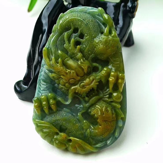 Custom carved jade lucky symbols pendants