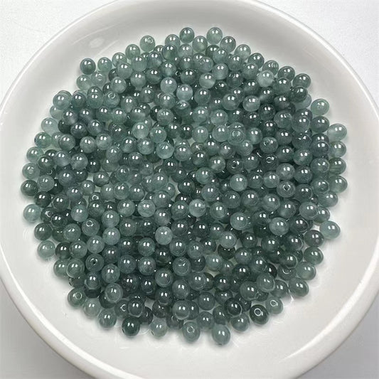 Natural Jade Round Beads 5mm Blue Jadeite Gemstone Beads