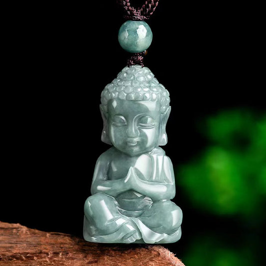 Burmese jade carving baby Buddha pendants