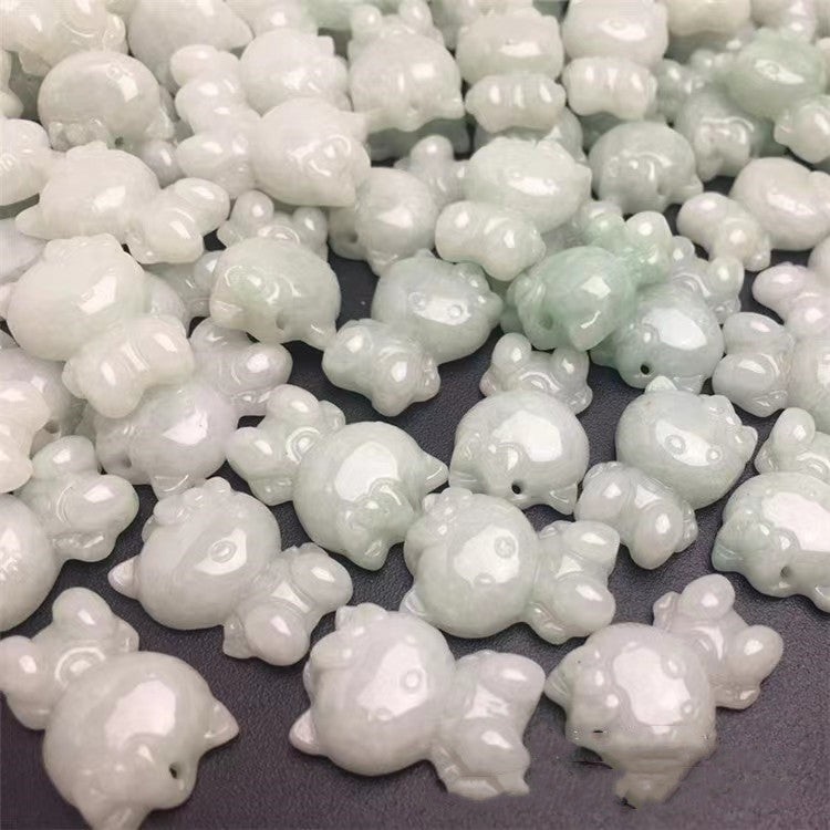 Hand carved jade Hello Kitty Made of natural Burmese jadeite for DIY