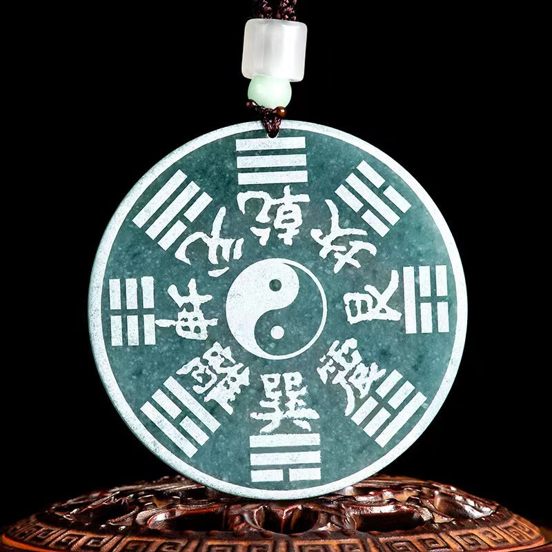 wholesale blue jadeite laser engraving jade ward off evil spirits pendant